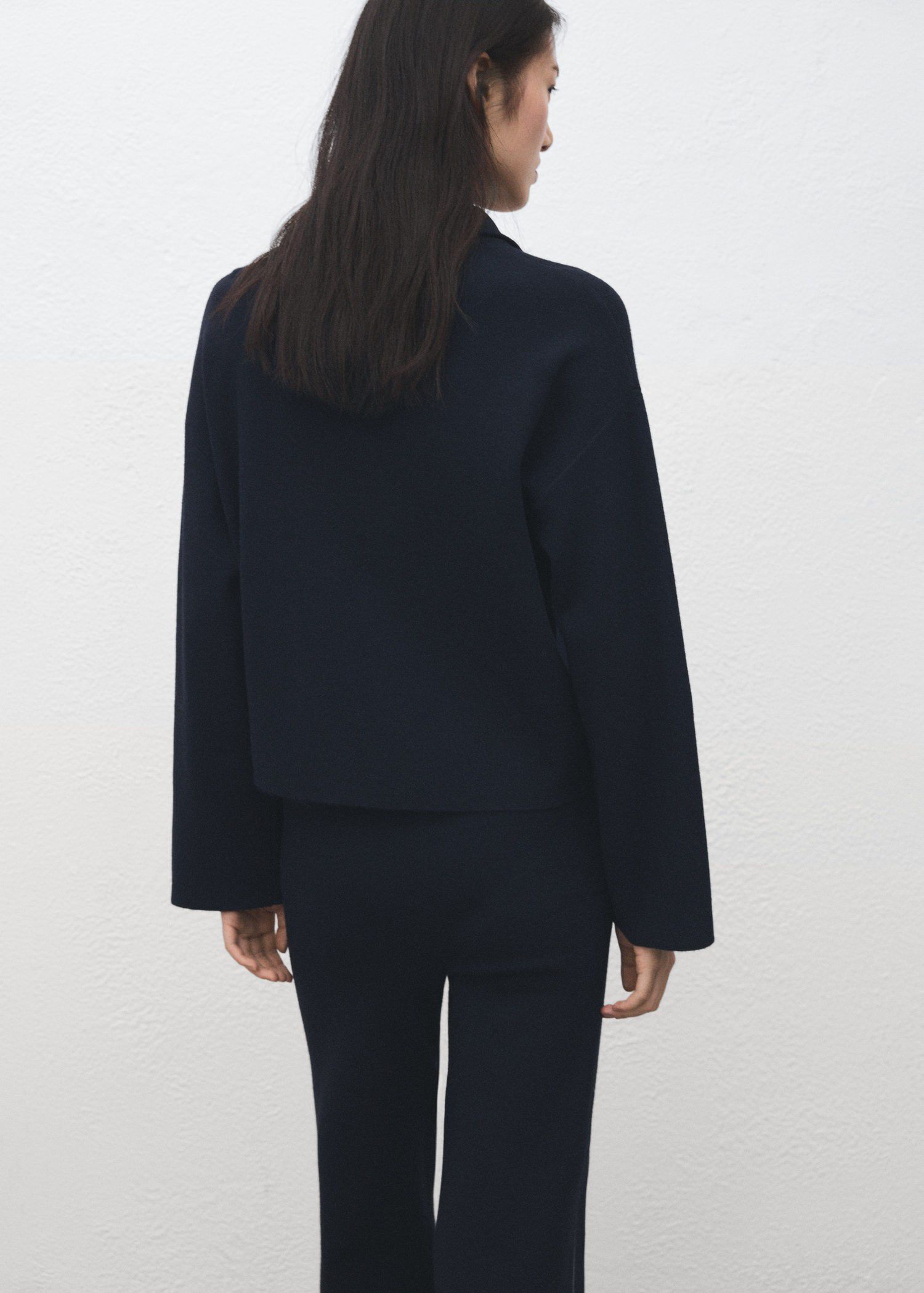 Zip neck contrast-stripe sweater