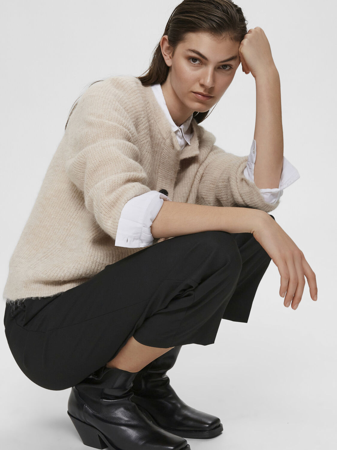 Slflulu Ls Knit Short Cardigan Noos