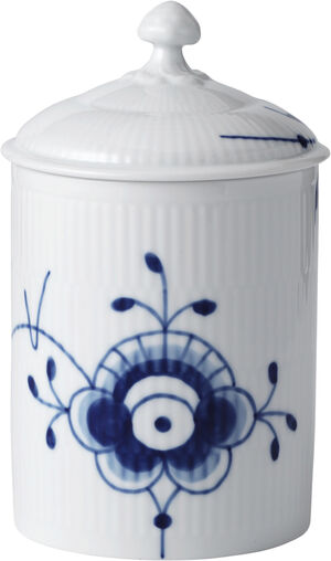 Blue Fluted Mega Burk med lock 16 cm