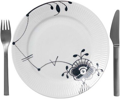 Black Fluted Mega 22 cm tallrik dekor nr. 6