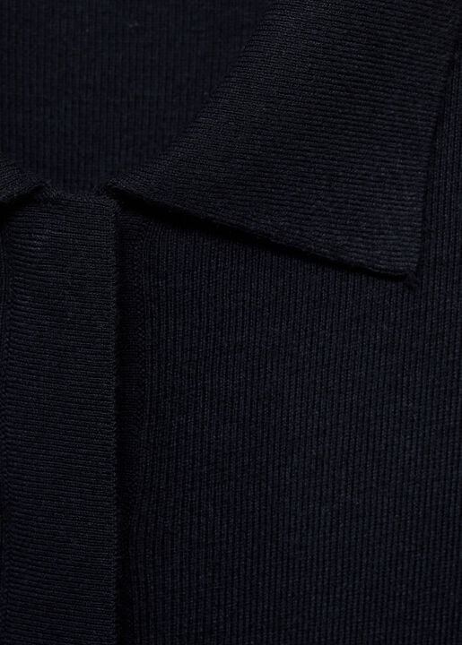 Short-sleeved polo-neck sweater