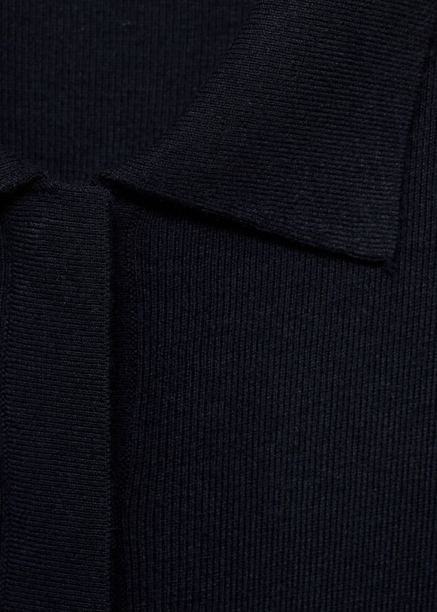 Short-sleeved polo-neck sweater