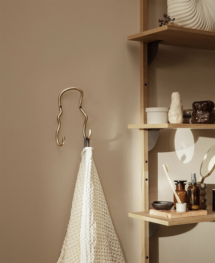 Curvature Double Hook - Brass