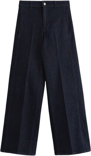 Trousers denim wide crease rin