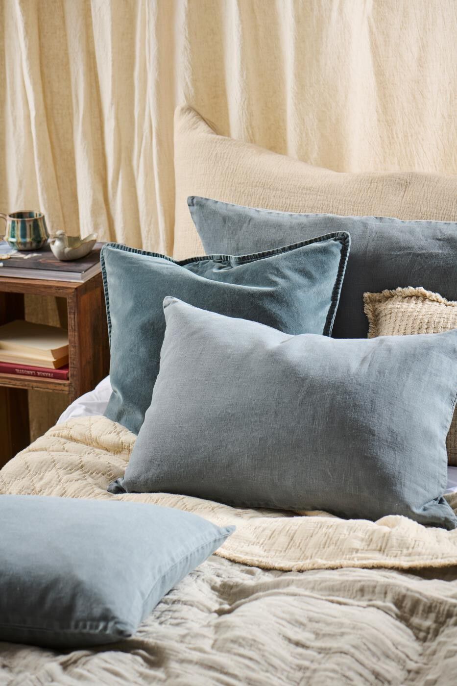 Pude velour chalk blue