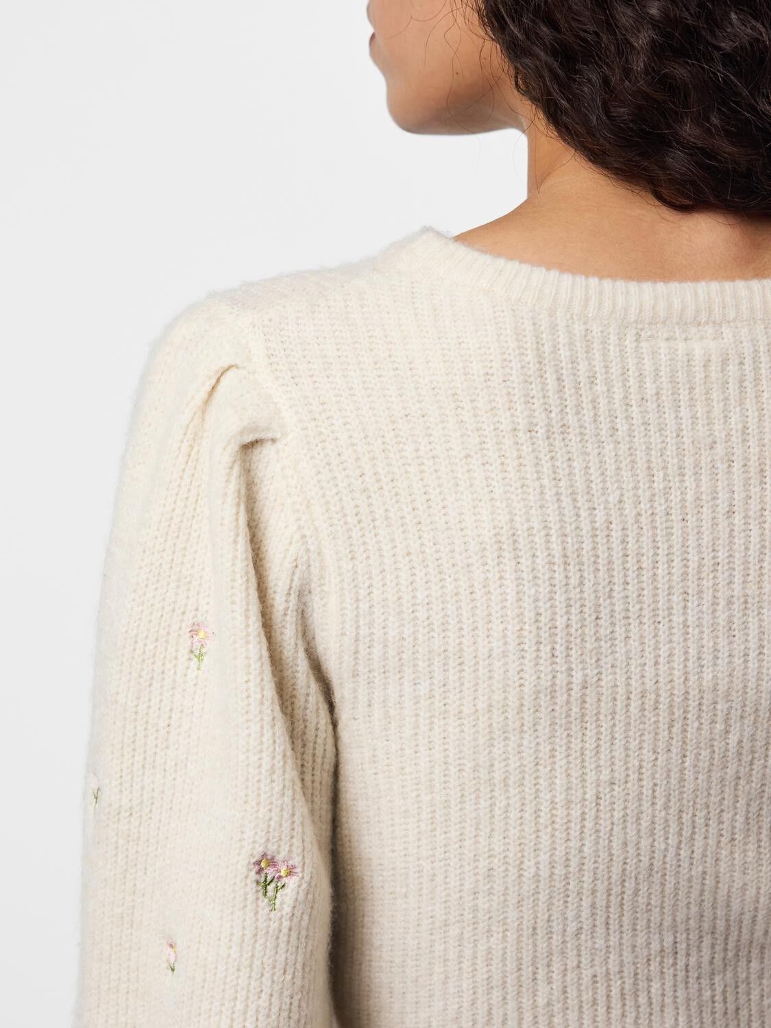 Pcsilly Ls Puff Knit Cardigan Emb Bc