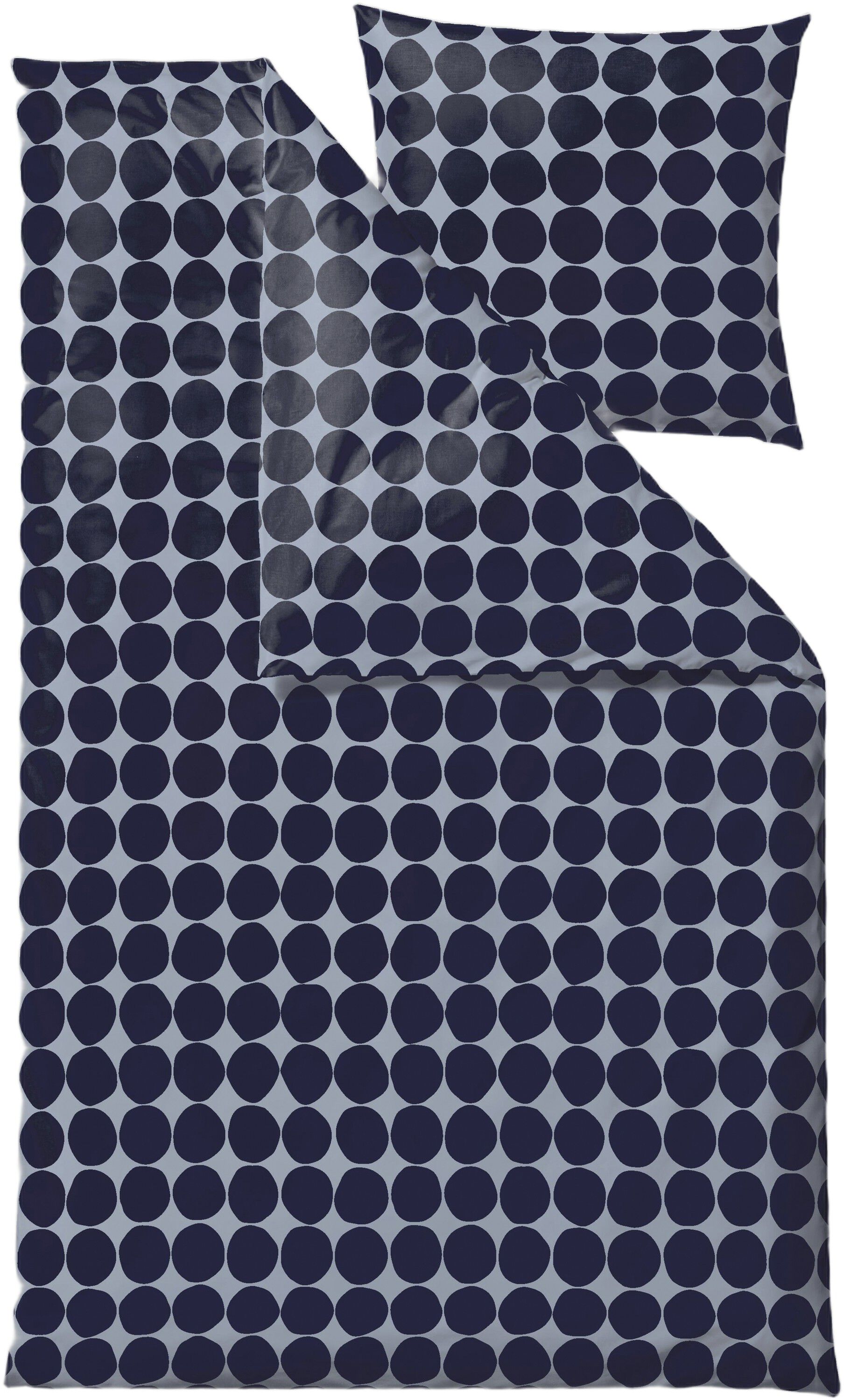 P&aring;slakanset 140 x 220 cm Bubbles Linen blue 100% Bomull