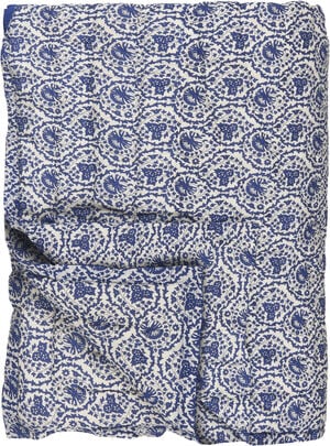 Quilt Clara mønster i blå/hvid
