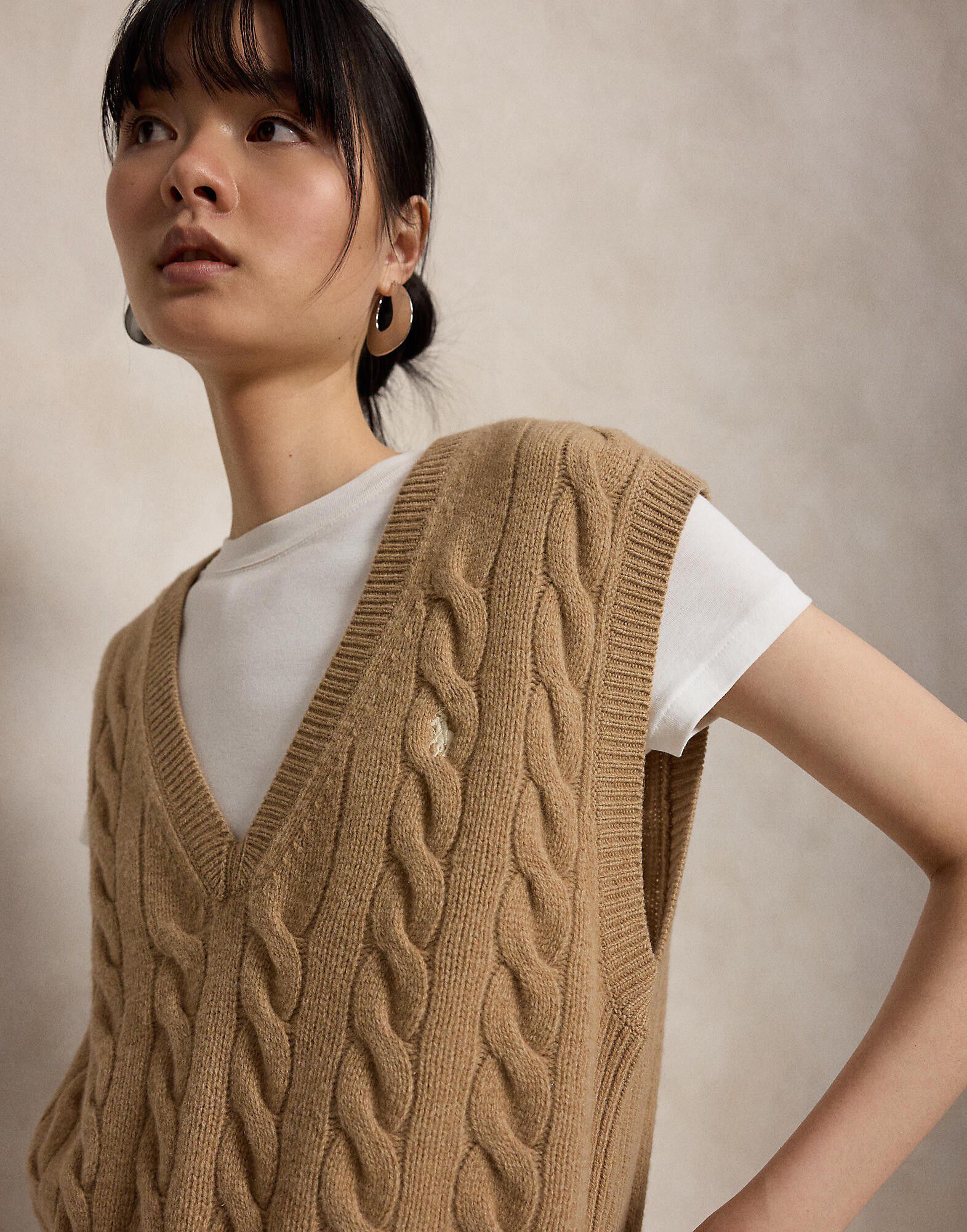 Cable-Knit Wool-Cashmere Sweater Vest