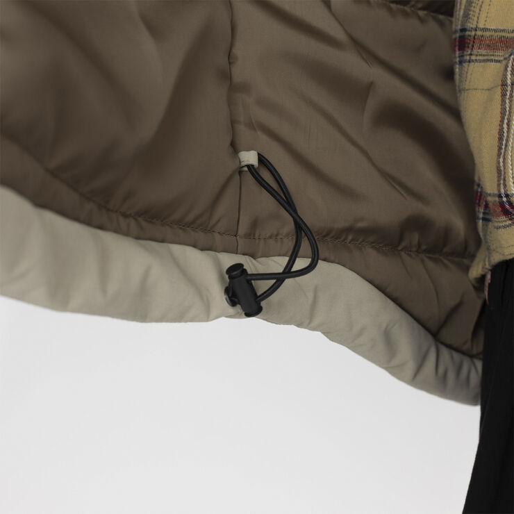 Short, hooded parka jacket with zipper pockets