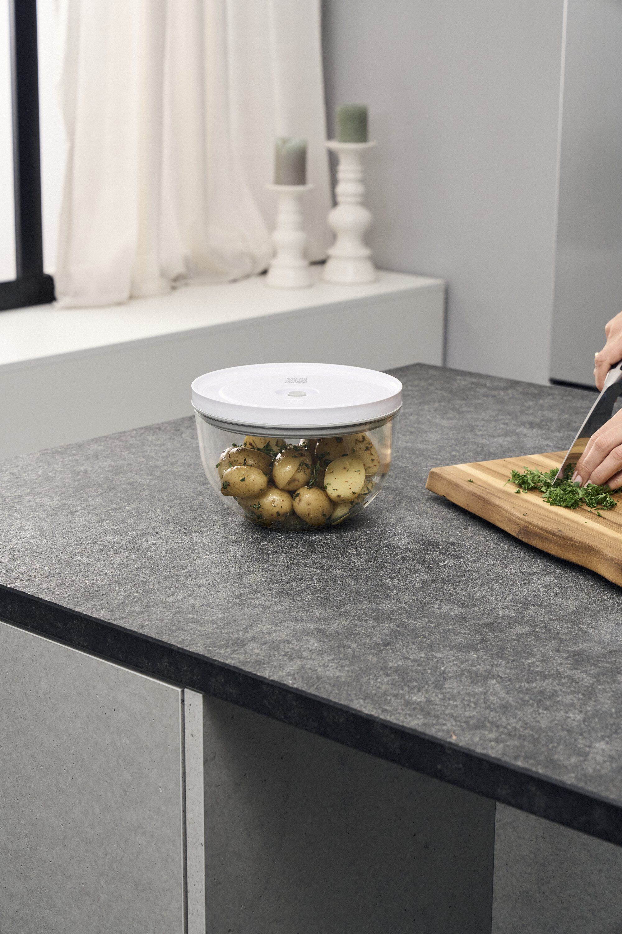 Fresh & Save BOWLS Lock till vakuumsk&aring;l M / 18 cm, Vit