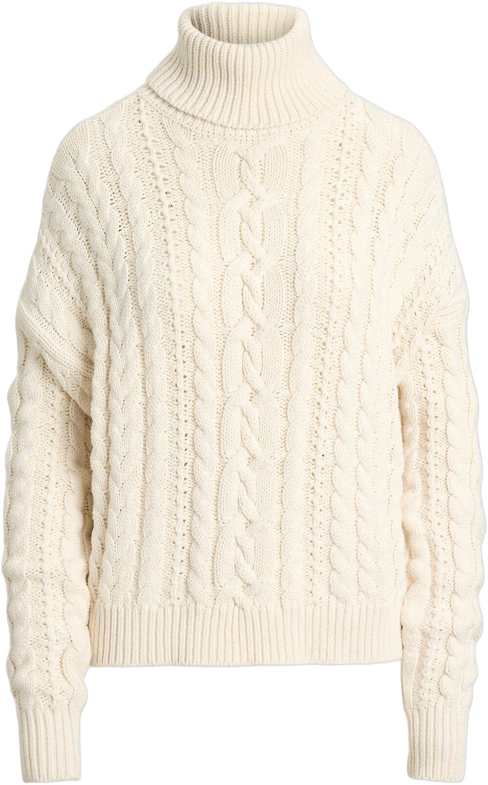 Cable-Knit Turtleneck Sweater