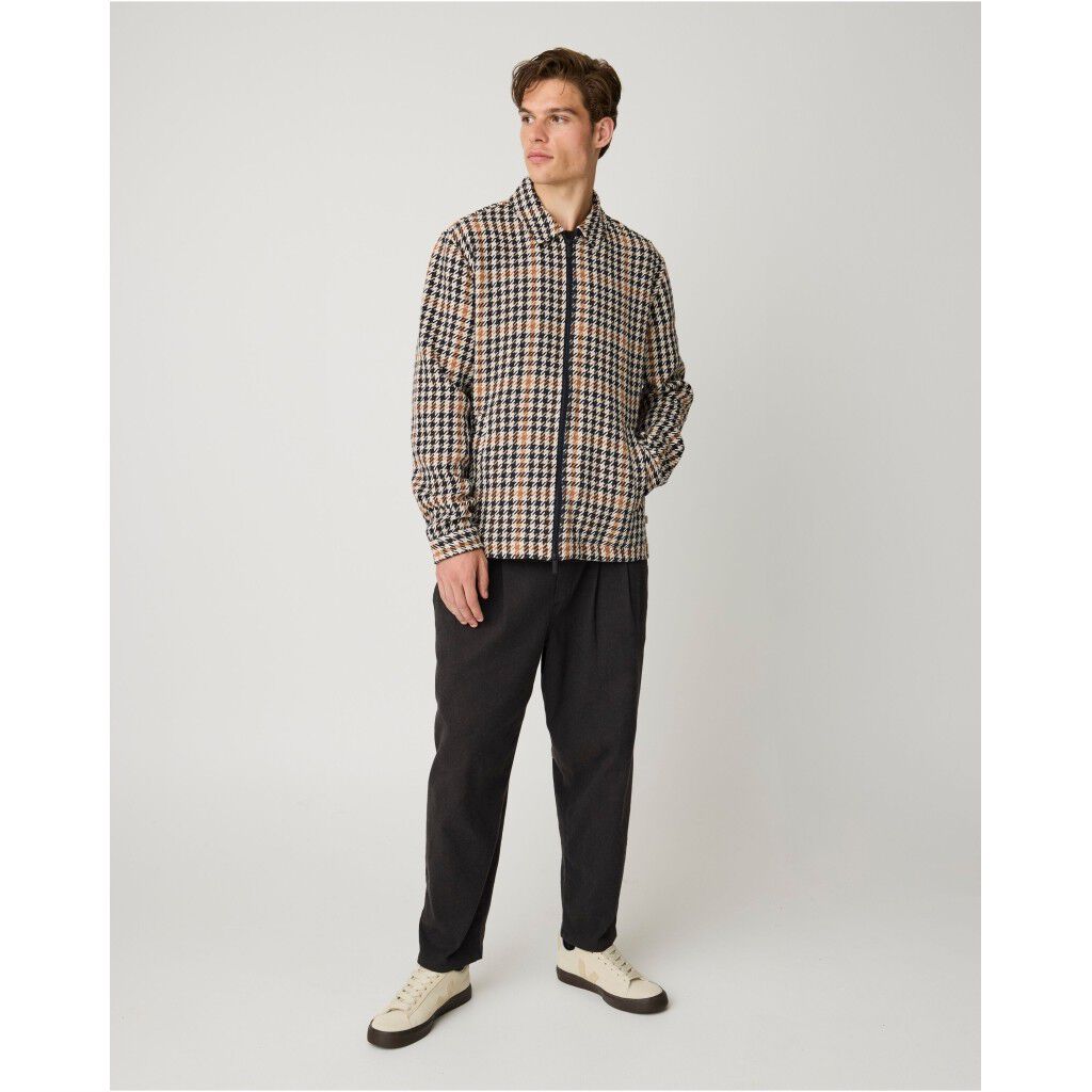 Houndtooth zip overshirt