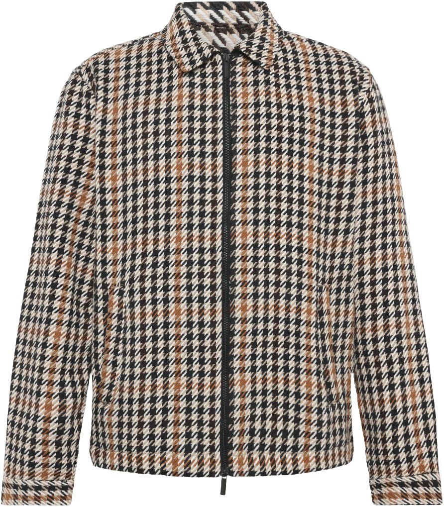 Houndtooth zip overshirt