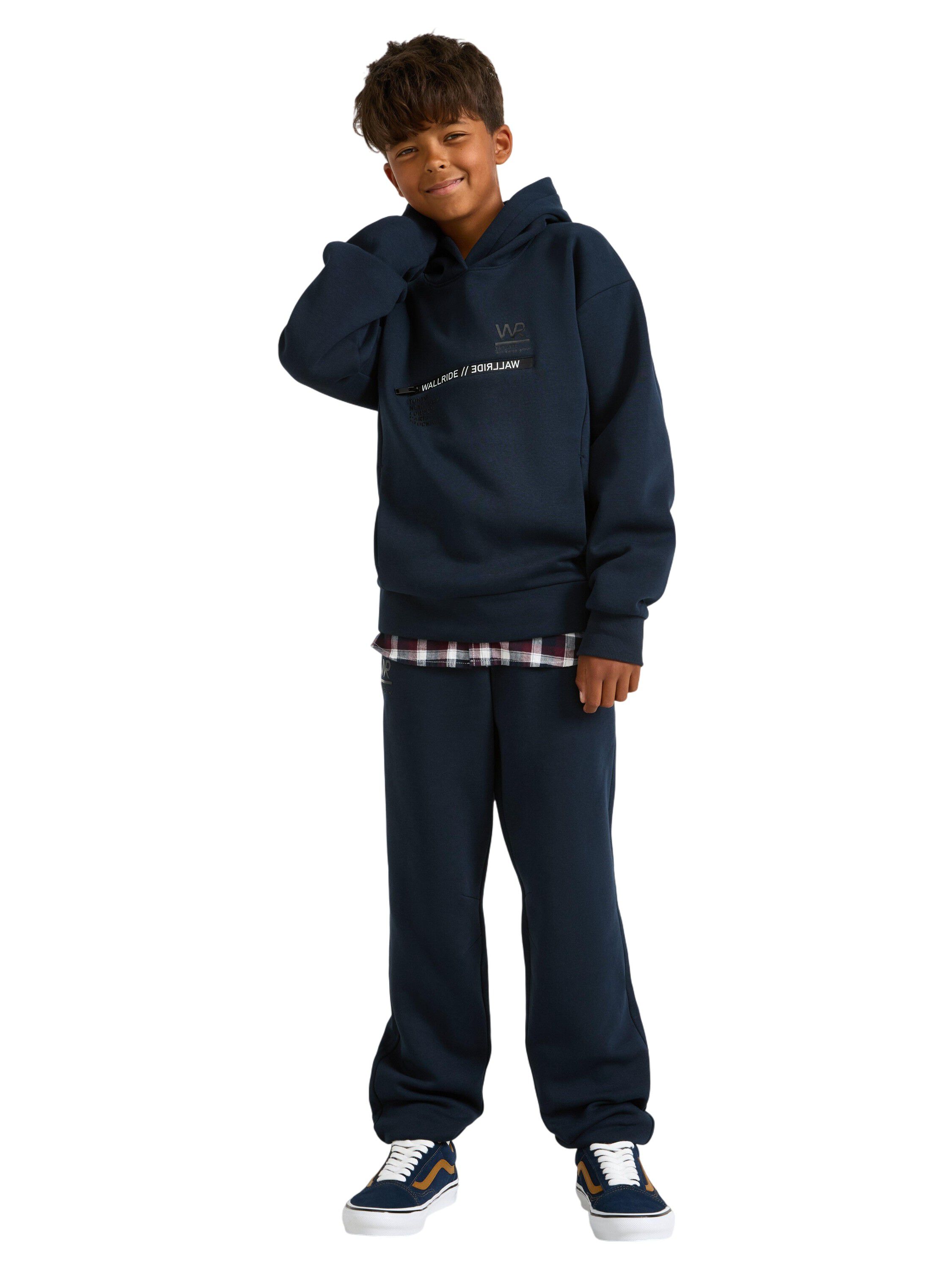 Bl&oslash;d hoodie med b&oslash;rstet inderside o