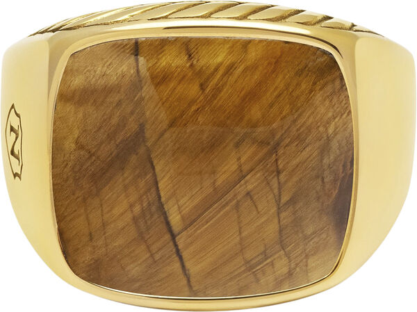 Gentlemen's Gold Signet Ring with Green Agate