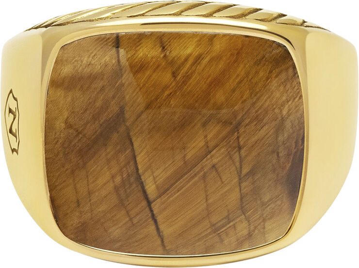 Gentlemen's Gold Signet Ring with Green Agate