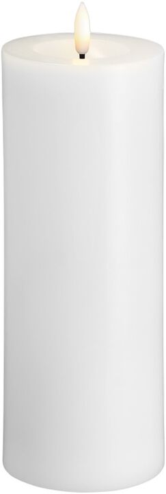 Moods & More - LED Pillar Candles, Silk, Melted, Classic white, 74x200