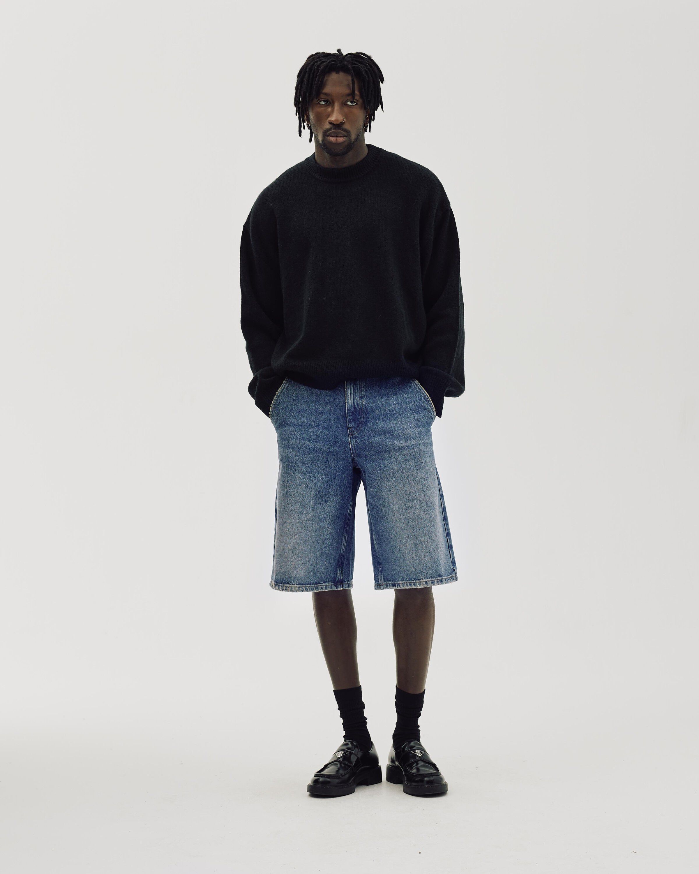 Straight Denim Shorts