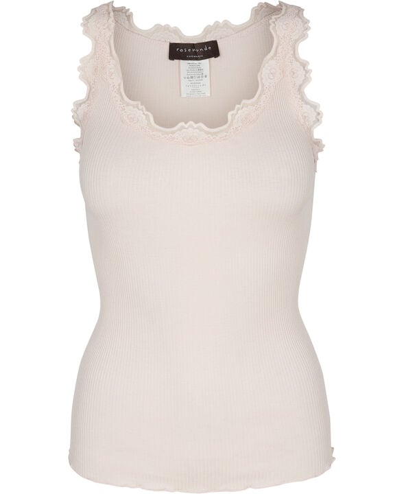 Silk top regular w/vintage lace
