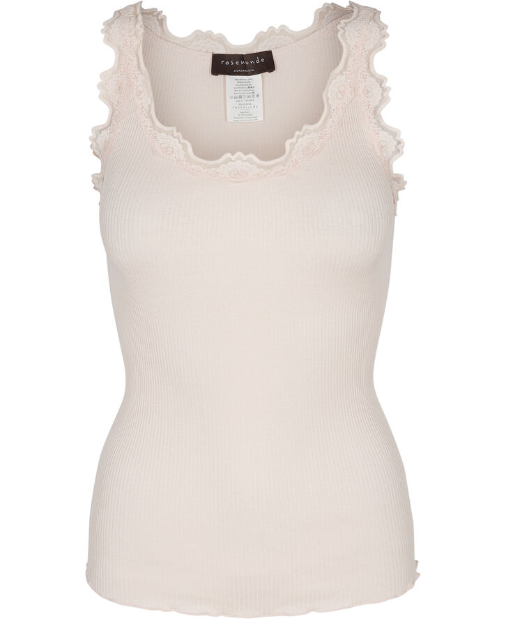 Silk top regular w/vintage lace