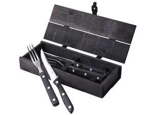 Steakbestick/grillbestick Old Farmer Black 4 delar Svart/Stå
