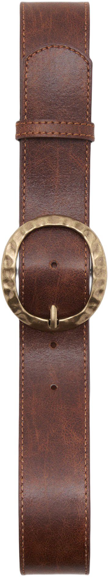 Textured belt with round buckle