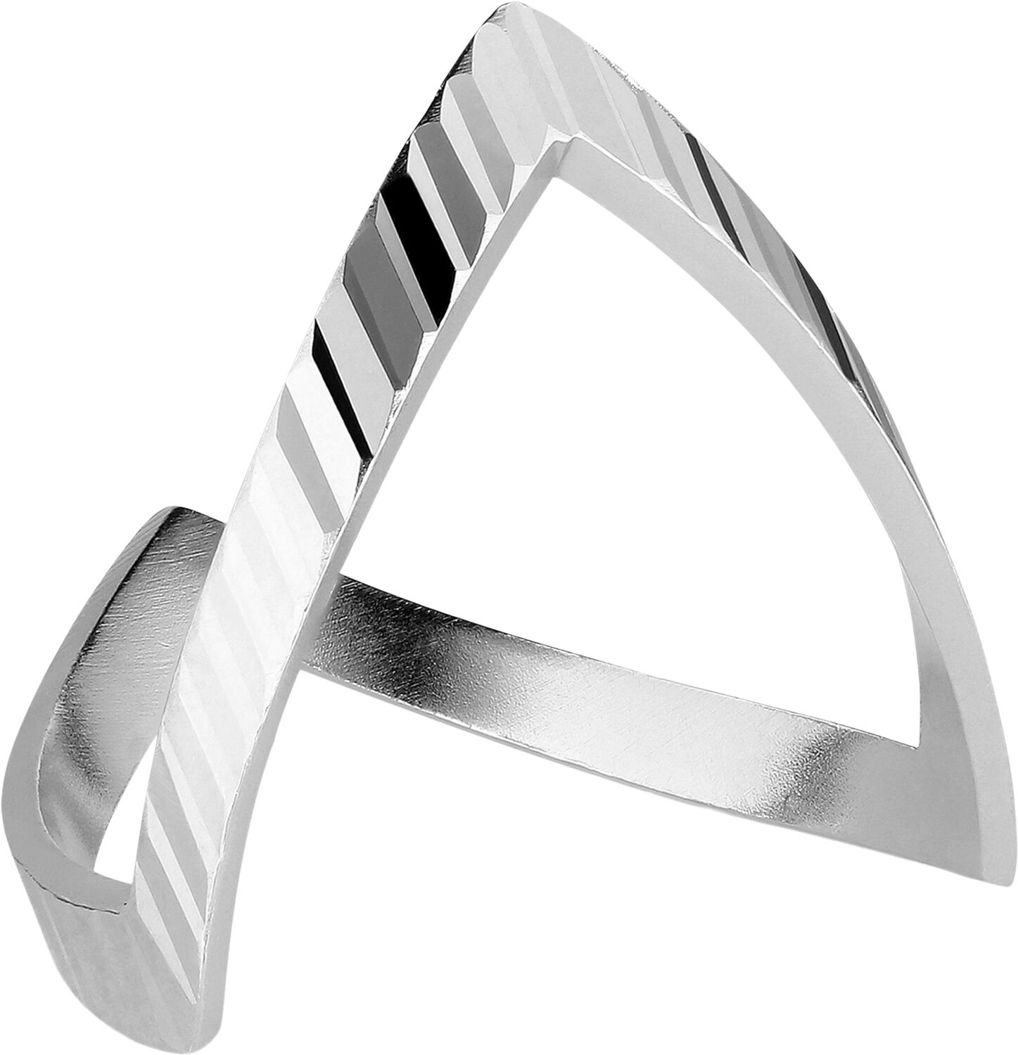 Reflection V-ring, sterling silver-46