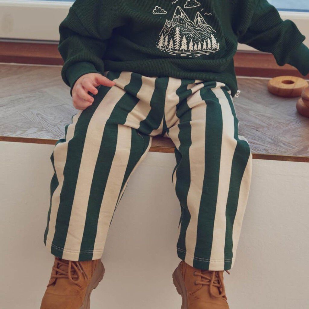 Randiga sweatshirtbyxor f&ouml;r bebisar