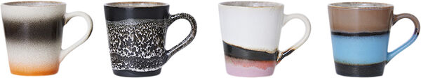 70s ceramics espresso mugs funky set of 4