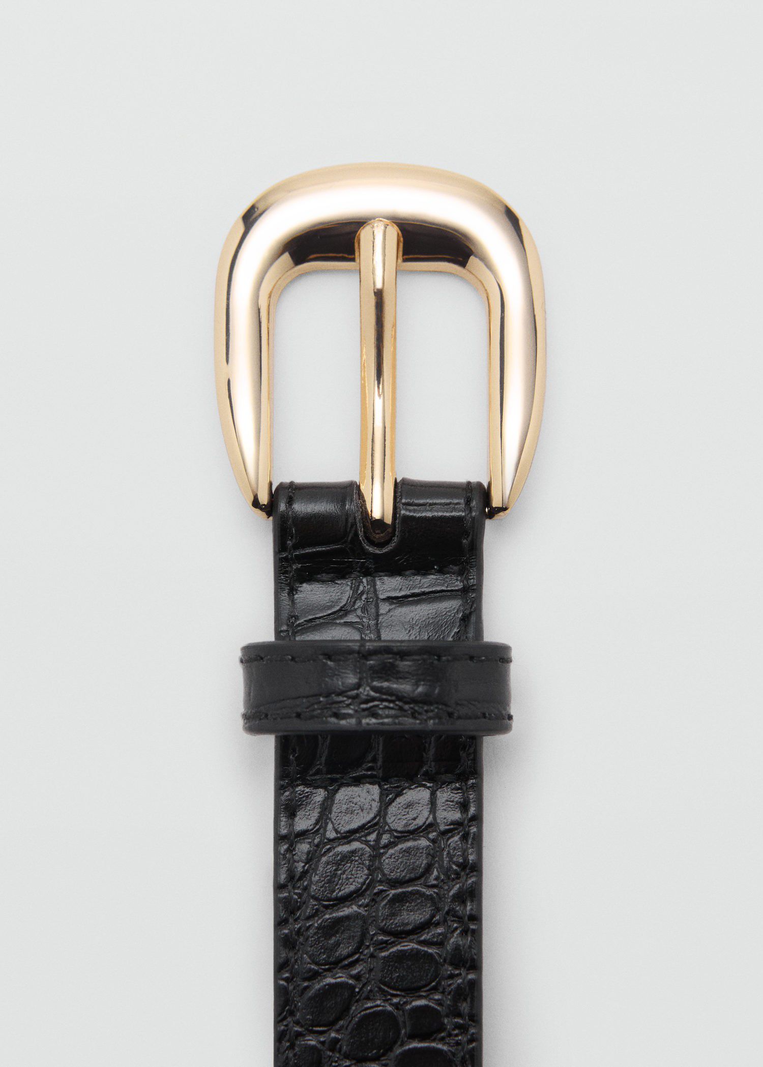 Croco leather-effect belt