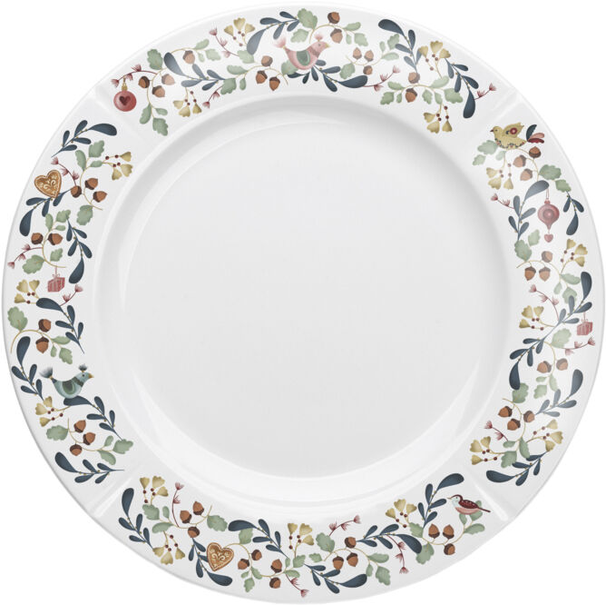 GC Cottage Tallerken &Oslash;27 cm hvid m. deko