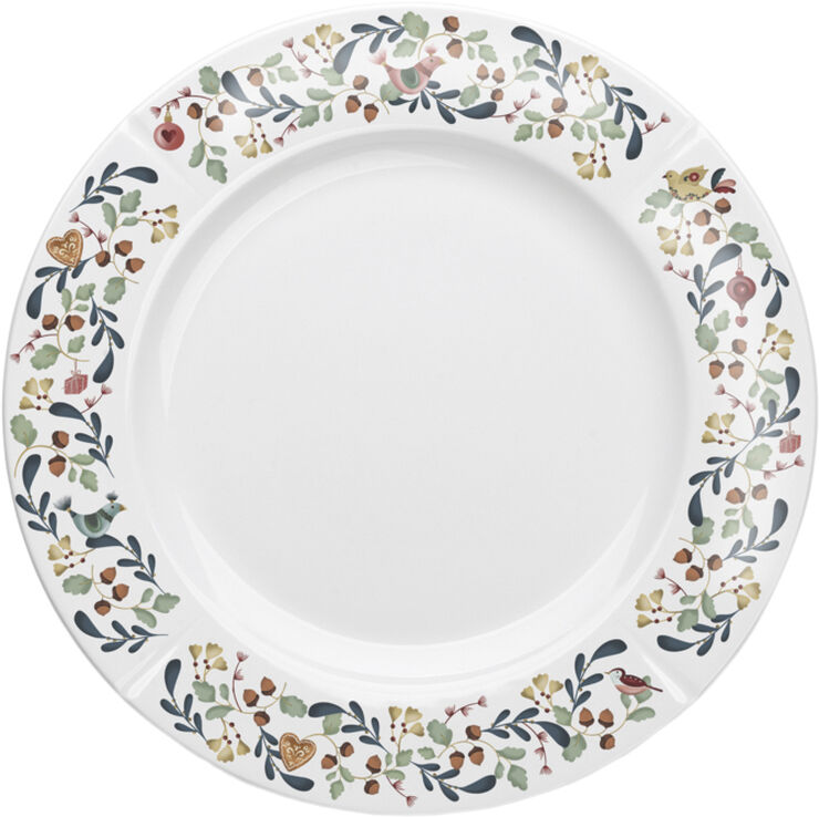 GC Cottage Tallerken Ø27 cm hvid m. deko