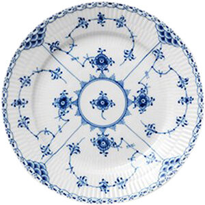 Blue Fluted Half Lace 19 cm tallrik