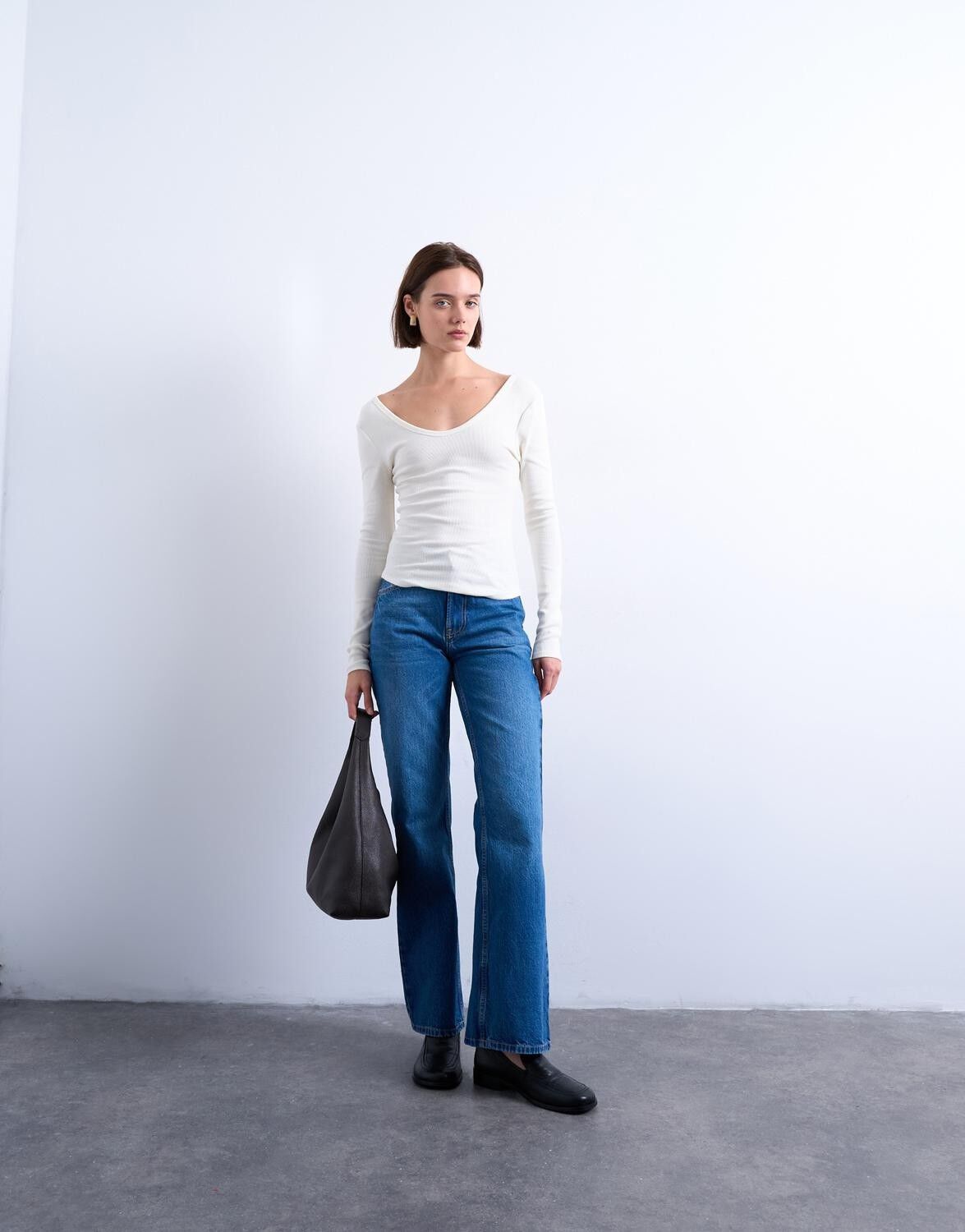 Tswendy Ls V-Neck Top Jrs