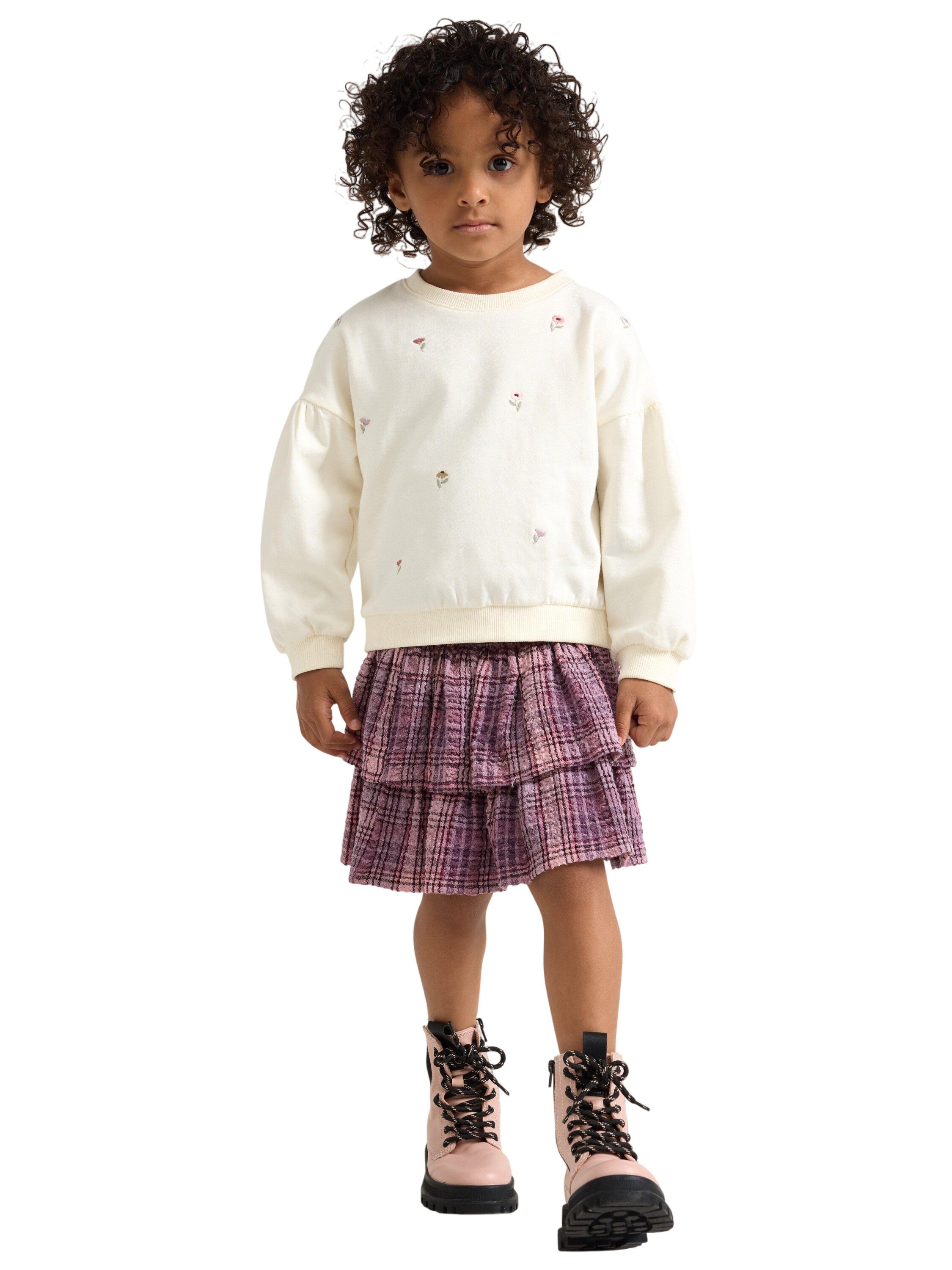 Mjuk sweatshirt i bomullstrik&aring; med