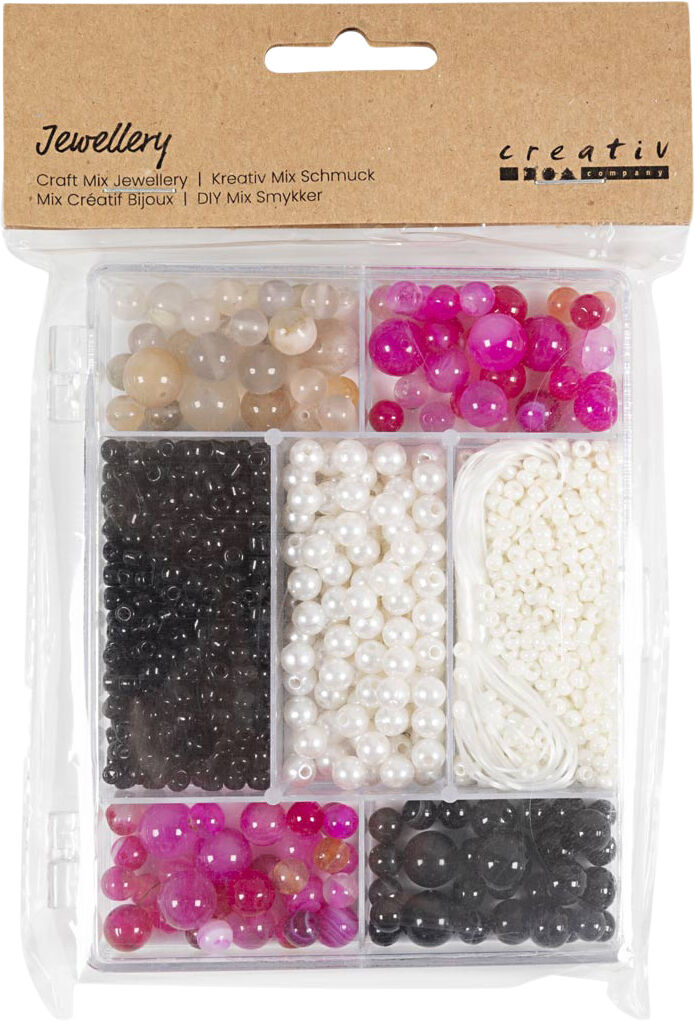 DIY Mix Smykker, Agater, str. 2,6-10 mm, hulstr. 0,8-1,8 mm.