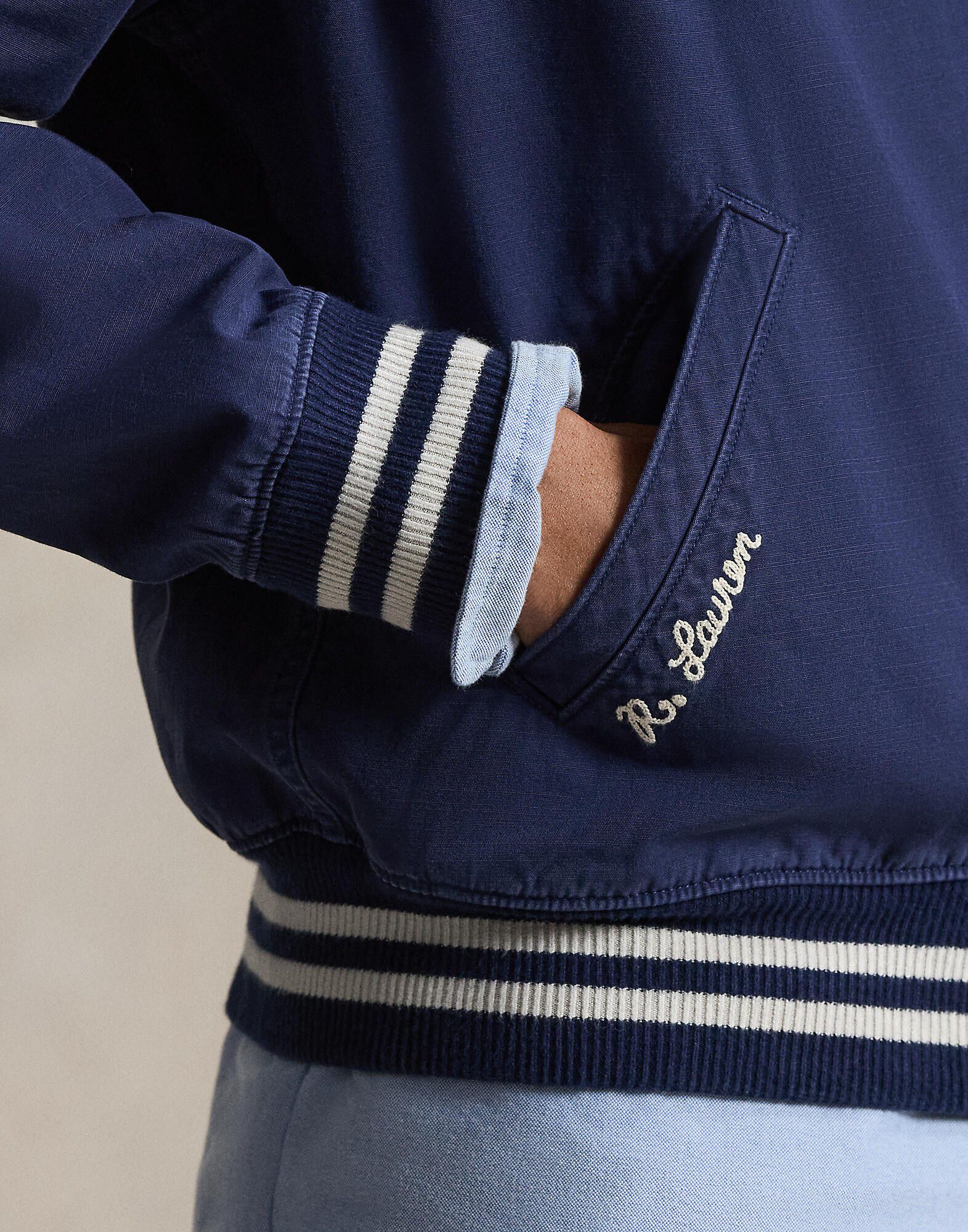 Embroidered Canvas Track Jacket