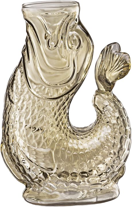 Vandkaraffel fisk, beige, glas, NEMO