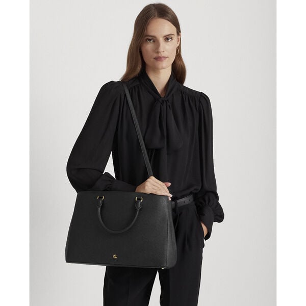 Crosshatch Leather Large Hanna Satchel