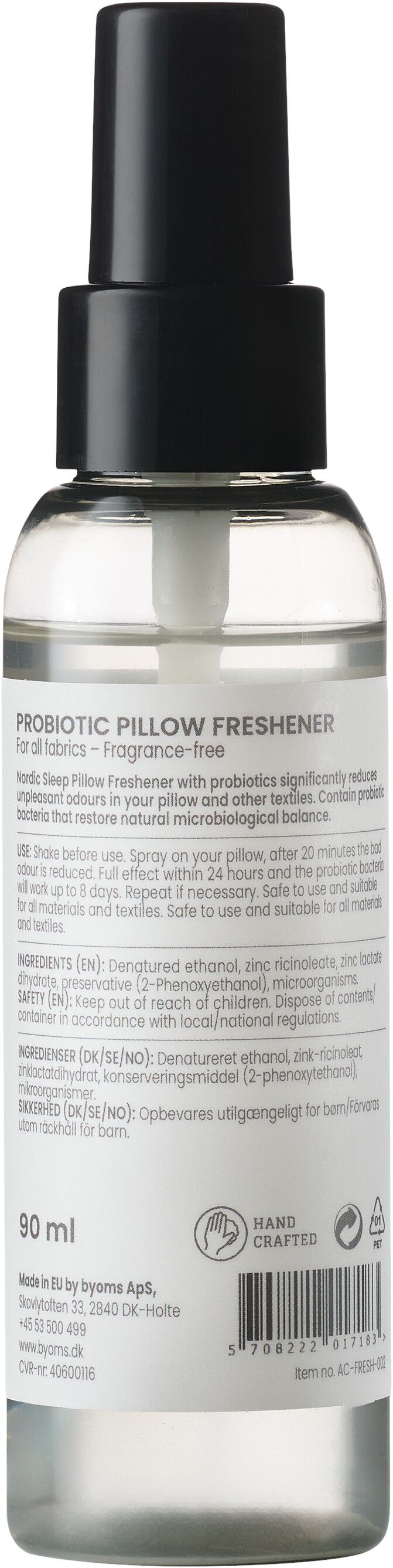 Nordic Sleep Probiotic Fabric Freshener Doftfri 90 ml.