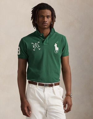 Custom Slim Fit Big Pony Mesh Polo Shirt