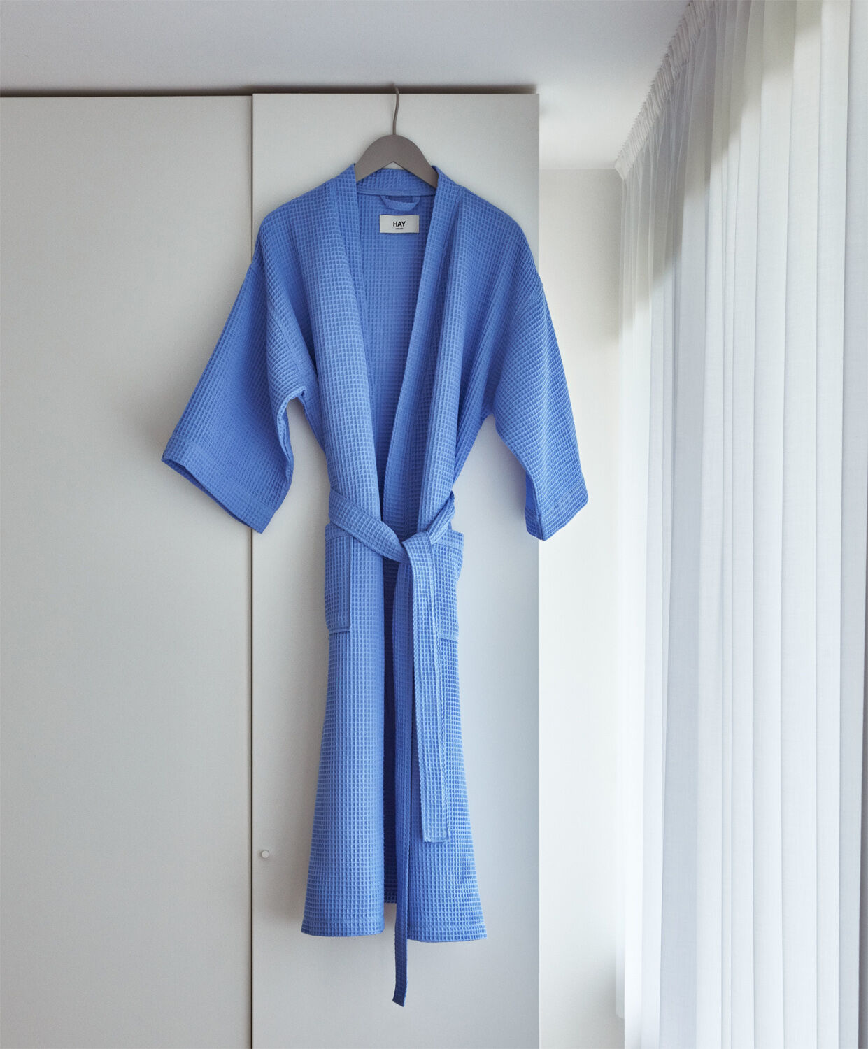 Waffle Bathrobe-Sky blue