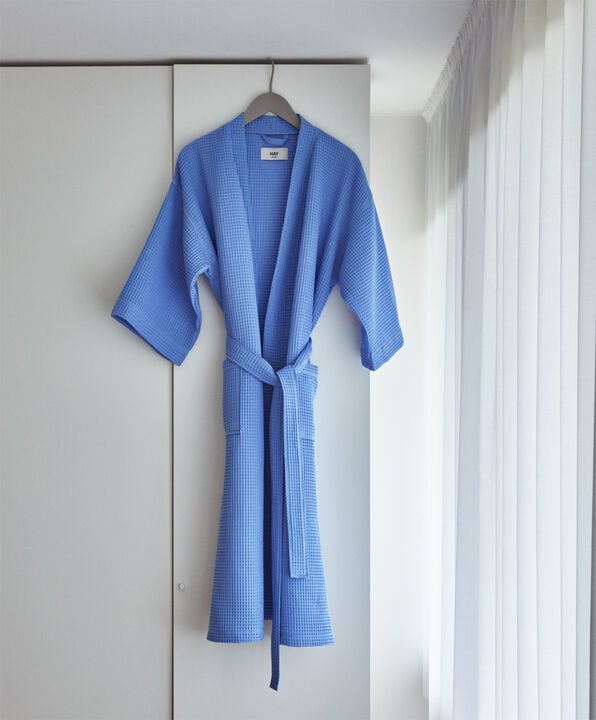 Waffle Bathrobe-Sky blue