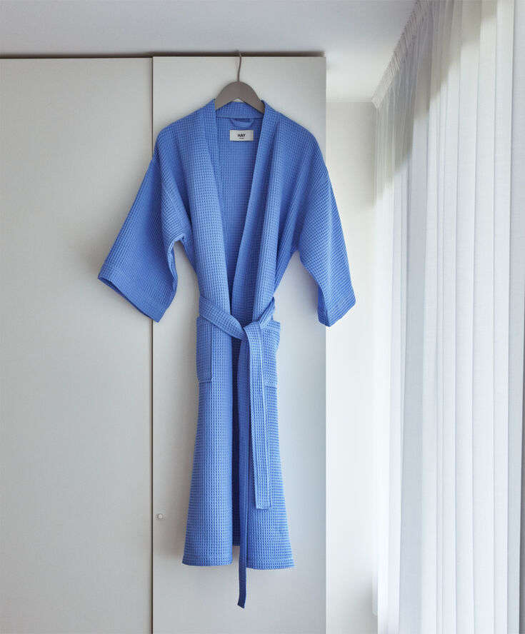 Waffle Bathrobe-Sky blue