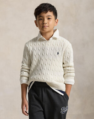 Cable-Knit Cotton Sweater
