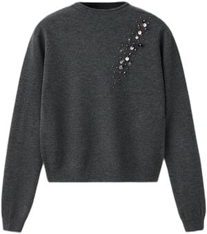 Beaded high-neck jumper