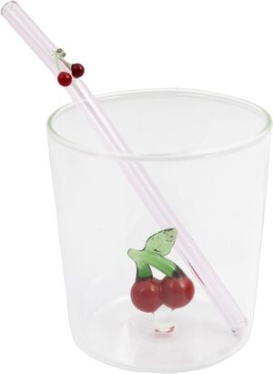 Glas m suger&oslash;r med kirseb&aelig;r