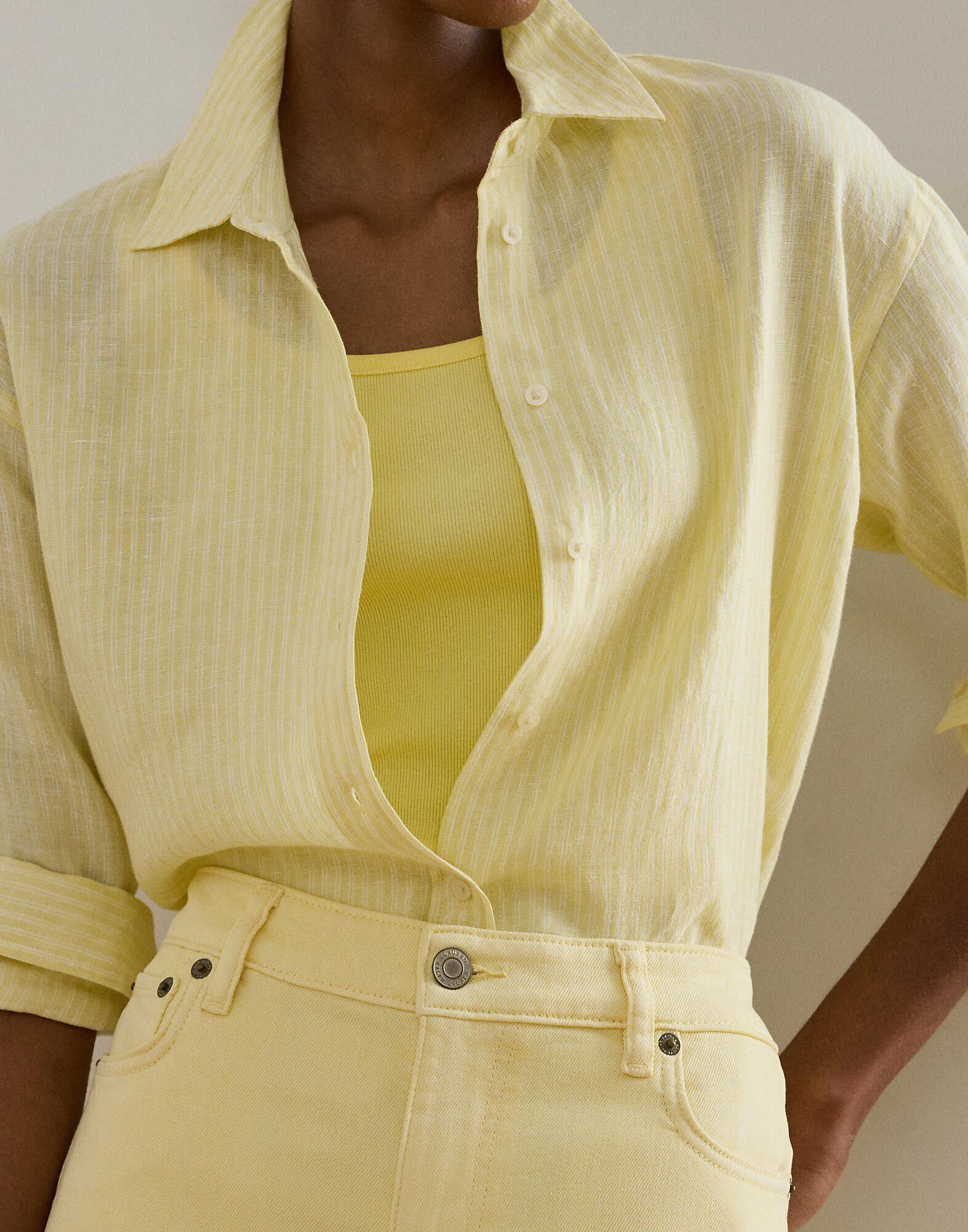 Relaxed Fit Striped Linen Shirt