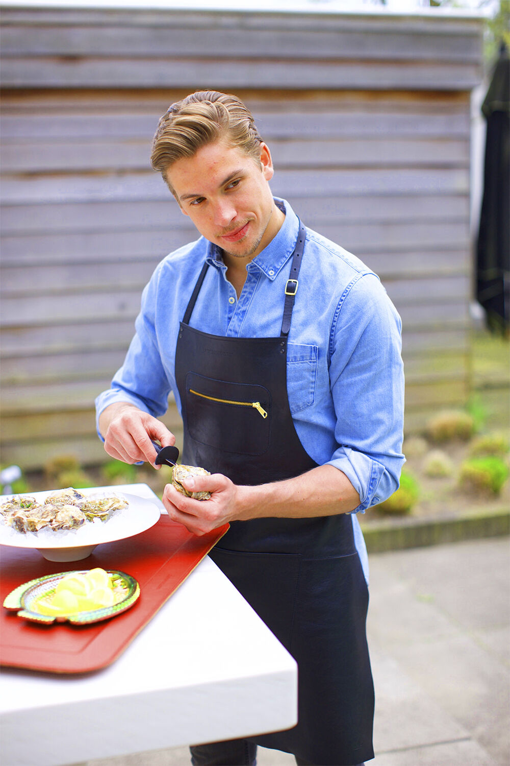 Klassisk 100% l&aelig;der Forkl&aelig;de SORT